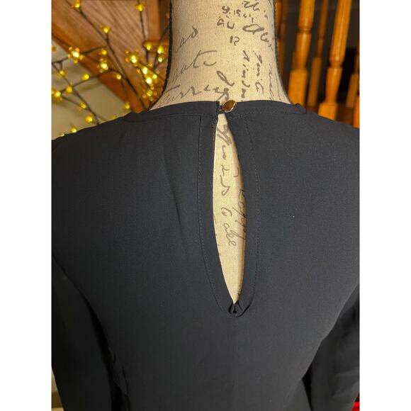 XOXO Women’s Chiffon Fit Flare Zip Black Evening Cocktail Dress Size S - Picture 9 of 13